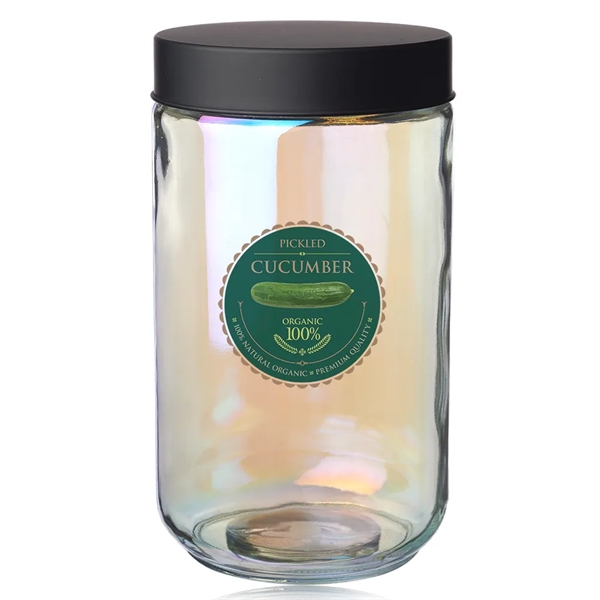 Luminous 50 oz Iridescent Glass Storage Jars - Luminous 50 oz Iridescent Glass Storage Jars - Image 0 of 2