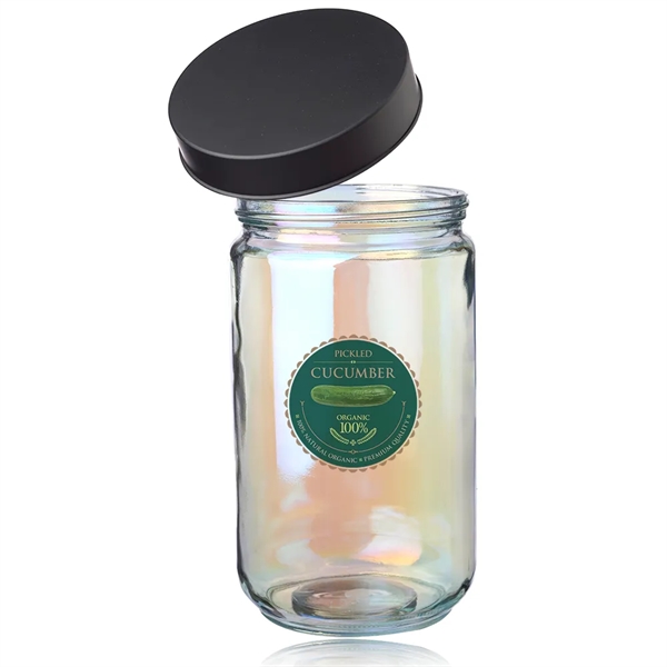 Luminous 50 oz Iridescent Glass Storage Jars - Luminous 50 oz Iridescent Glass Storage Jars - Image 2 of 2