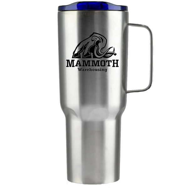 Custom Mammoth Silver Mug With Colored Lid