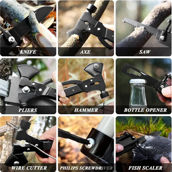 14 in 1 Multitool Axe Hatchet Camping Gear Tool - 14 in 1 Multitool Axe Hatchet Camping Gear Tool - Image 2 of 2