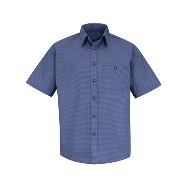 Custom Red Kap Men's Tall Mini-Plaid Uniform Short Sleeve Shirt
