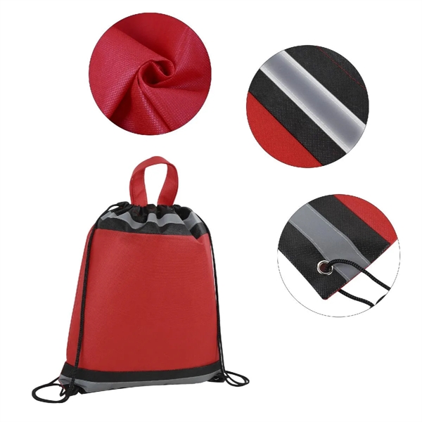 REFLECTIVE NON-WOVEN DRAWSTRING BACKPACK - REFLECTIVE NON-WOVEN DRAWSTRING BACKPACK - Image 1 of 8