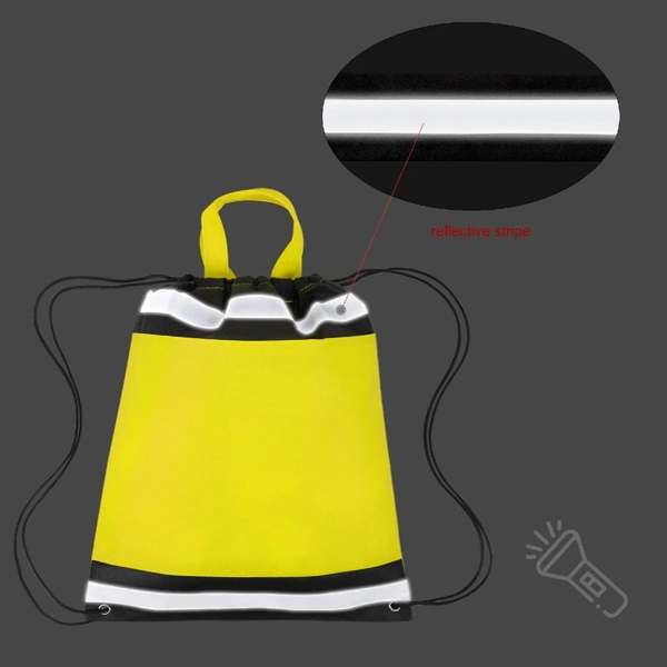 REFLECTIVE NON-WOVEN DRAWSTRING BACKPACK - REFLECTIVE NON-WOVEN DRAWSTRING BACKPACK - Image 2 of 8