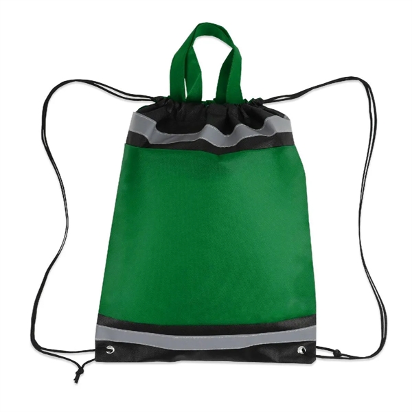 REFLECTIVE NON-WOVEN DRAWSTRING BACKPACK - REFLECTIVE NON-WOVEN DRAWSTRING BACKPACK - Image 4 of 8