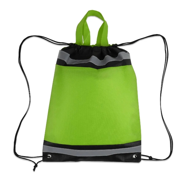 REFLECTIVE NON-WOVEN DRAWSTRING BACKPACK - REFLECTIVE NON-WOVEN DRAWSTRING BACKPACK - Image 5 of 8