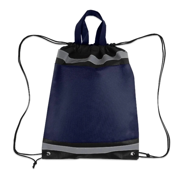 REFLECTIVE NON-WOVEN DRAWSTRING BACKPACK - REFLECTIVE NON-WOVEN DRAWSTRING BACKPACK - Image 6 of 8