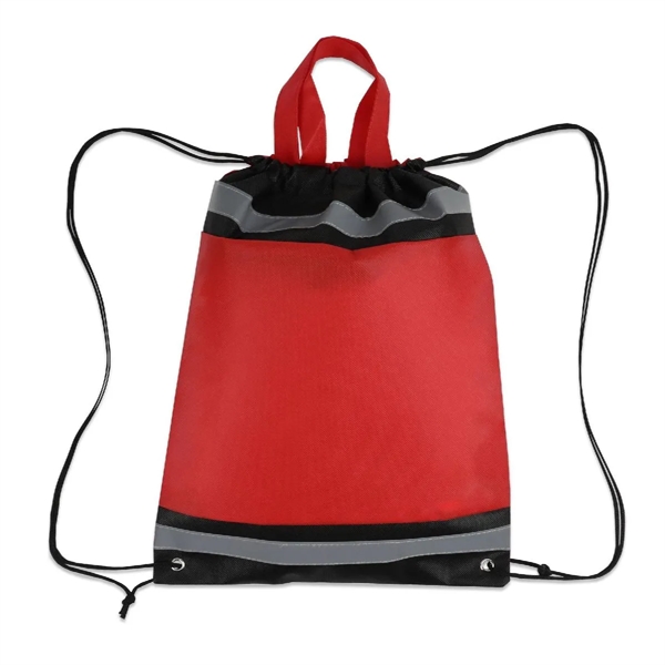 REFLECTIVE NON-WOVEN DRAWSTRING BACKPACK - REFLECTIVE NON-WOVEN DRAWSTRING BACKPACK - Image 7 of 8