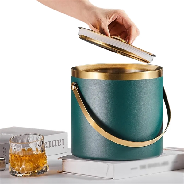 Stainless Steel Ice Bucket with Lid - Stainless Steel Ice Bucket with Lid - Image 6 of 7