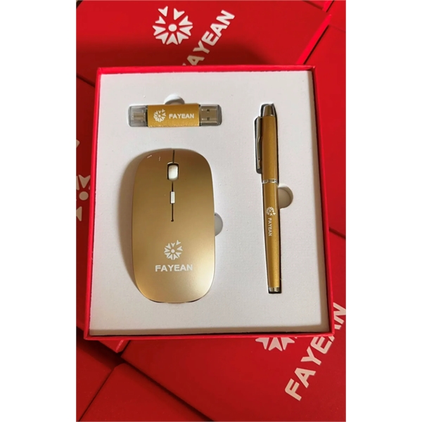 Custom Luxury Gift Set, USB Drive, Mouse, and Pen - Custom Luxury Gift Set, USB Drive, Mouse, and Pen - Image 1 of 10