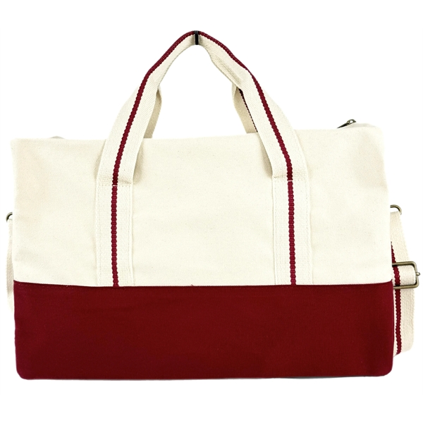 Classic Duffel Bag Eco Friendly Canvas Dark Red / Maroon - Classic Duffel Bag Eco Friendly Canvas Dark Red / Maroon - Image 3 of 5