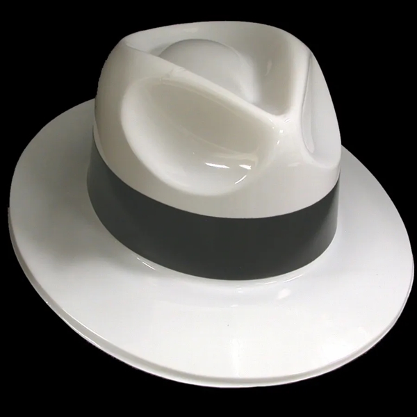 White Plastic Fedora Hat - White Plastic Fedora Hat - Image 1 of 1