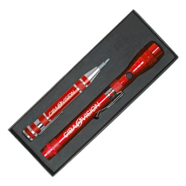 Gift set Telescopic Magnet Flashlight & Screwdriver Kit - Gift set Telescopic Magnet Flashlight & Screwdriver Kit - Image 0 of 2