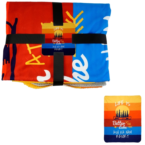 Gift Wrapped Full Color Velvety Recycled Plush Blanket - Gift Wrapped Full Color Velvety Recycled Plush Blanket - Image 0 of 5