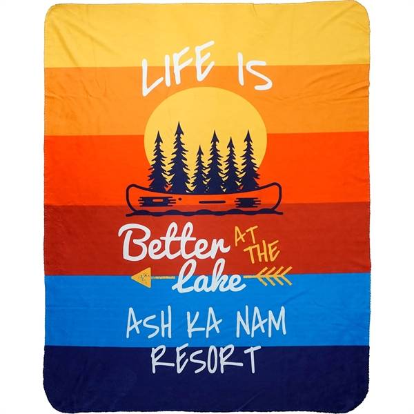 Gift Wrapped Full Color Velvety Recycled Plush Blanket - Gift Wrapped Full Color Velvety Recycled Plush Blanket - Image 3 of 5