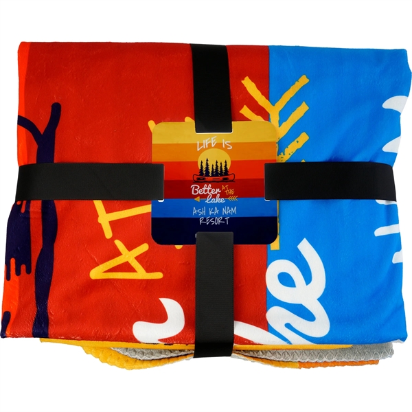 Gift Wrapped Full Color Velvety Recycled Plush Blanket - Gift Wrapped Full Color Velvety Recycled Plush Blanket - Image 5 of 5