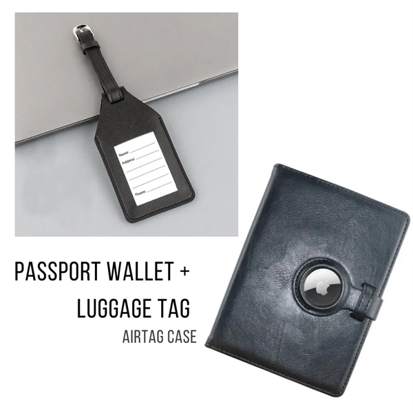 RFID Passport Wallet + Luggage Tag w/ Apple Tracker  Holder - RFID Passport Wallet + Luggage Tag w/ Apple Tracker  Holder - Image 2 of 9