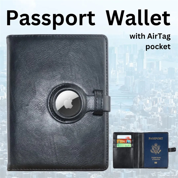 RFID Passport Wallet + Luggage Tag w/ Apple Tracker  Holder - RFID Passport Wallet + Luggage Tag w/ Apple Tracker  Holder - Image 4 of 9
