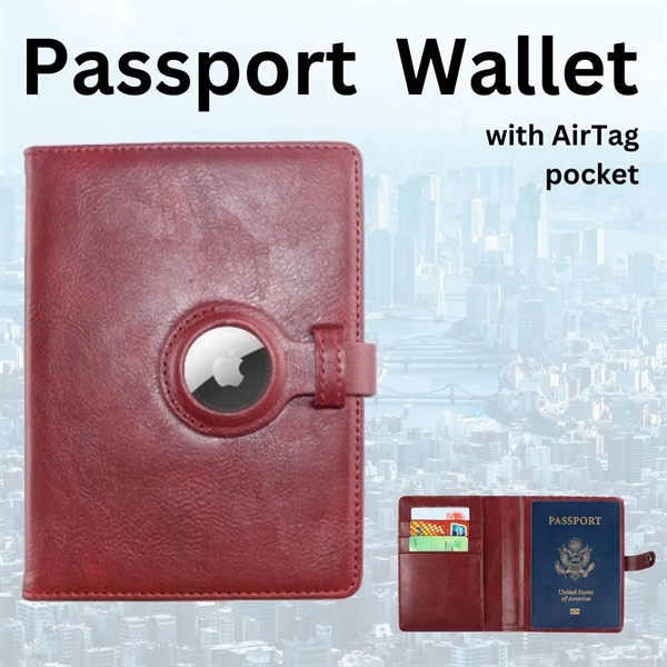 RFID Passport Wallet + Luggage Tag w/ Apple Tracker  Holder - RFID Passport Wallet + Luggage Tag w/ Apple Tracker  Holder - Image 5 of 9