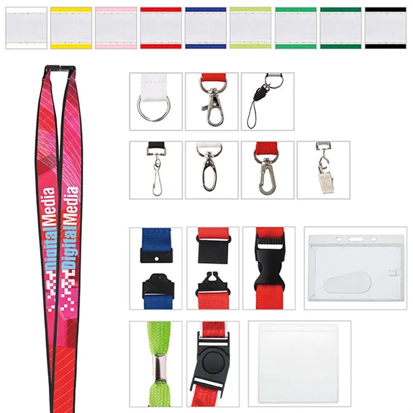 3/4" Polyester Lanyard with Ribbon (Heat Transfer) - 3/4" Polyester Lanyard with Ribbon (Heat Transfer) - Image 2 of 4