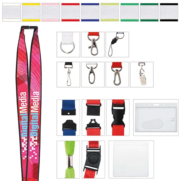 1" Polyester Lanyard with Ribbon (Heat Transfer) - 1" Polyester Lanyard with Ribbon (Heat Transfer) - Image 4 of 4