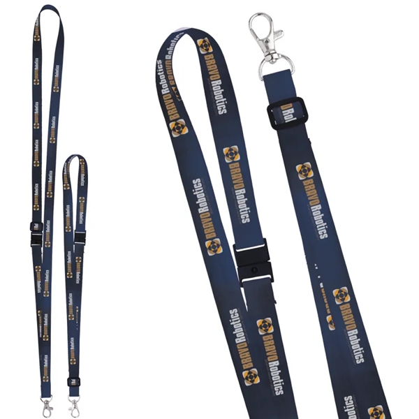 5/8" Adjustable Polyester 4 Color Lanyard - 5/8" Adjustable Polyester 4 Color Lanyard - Image 1 of 1