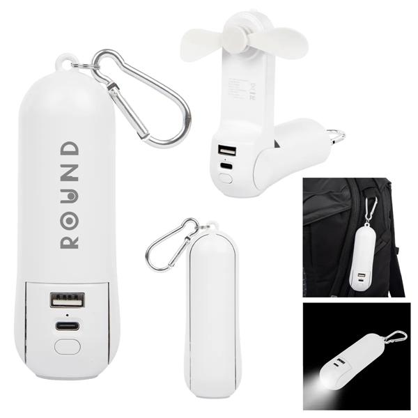 Rechargeable Power Bank With Fan & Flashlight - Rechargeable Power Bank With Fan & Flashlight - Image 1 of 2