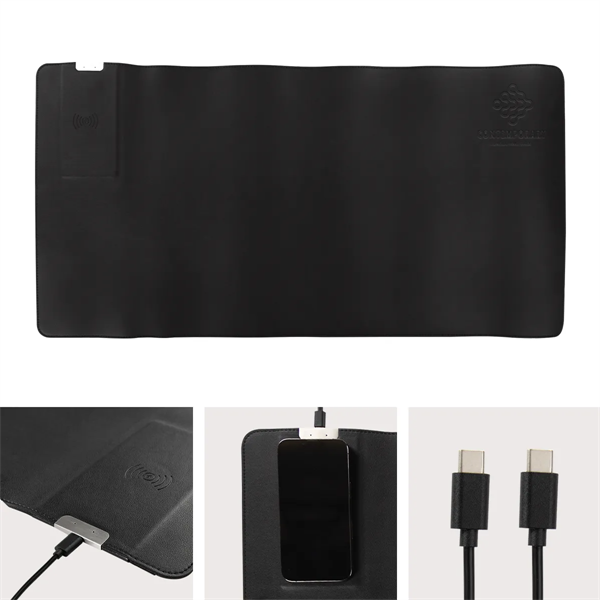 Desk Mat With 15W Wireless Charger - Desk Mat With 15W Wireless Charger - Image 2 of 4