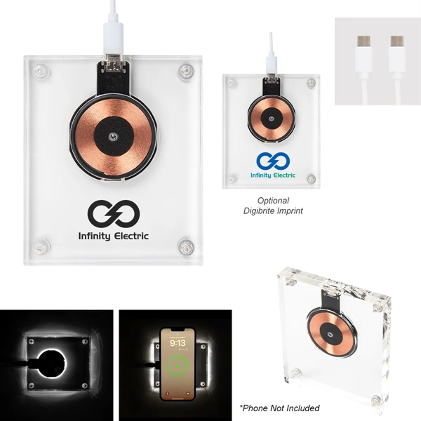 15W Acrylic Light Up Wireless Charger - 15W Acrylic Light Up Wireless Charger - Image 1 of 3