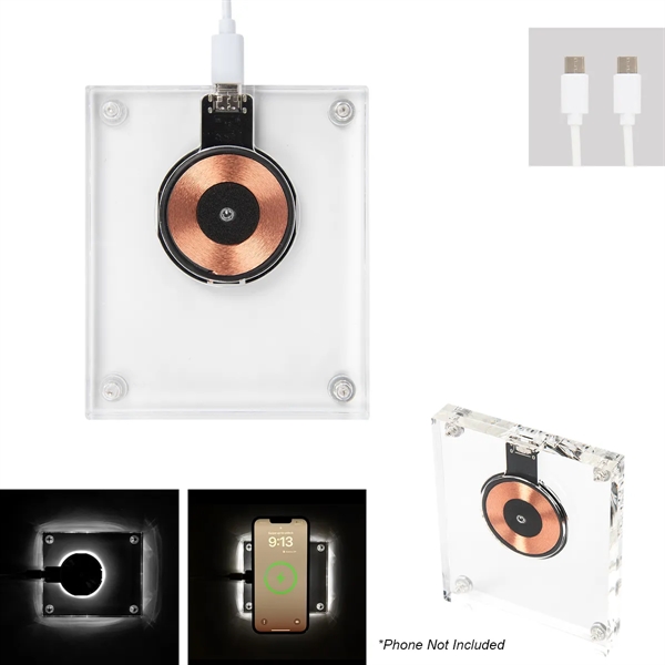 15W Acrylic Light Up Wireless Charger - 15W Acrylic Light Up Wireless Charger - Image 2 of 3