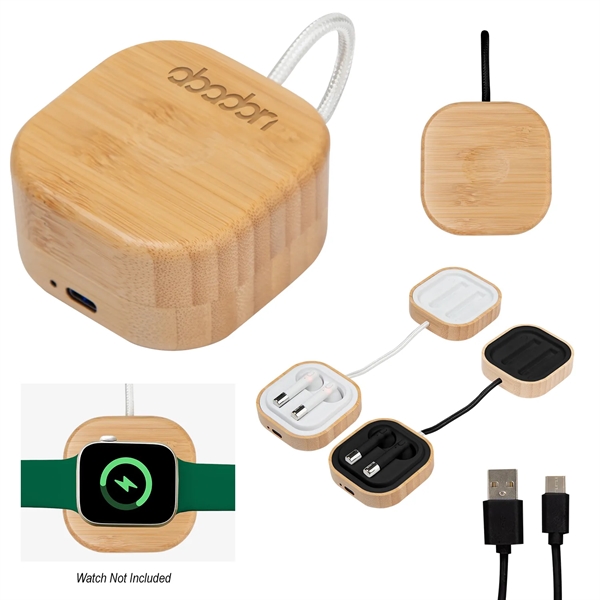 Bamboo Wireless Earbuds & Watch Charger - Bamboo Wireless Earbuds & Watch Charger - Image 0 of 4