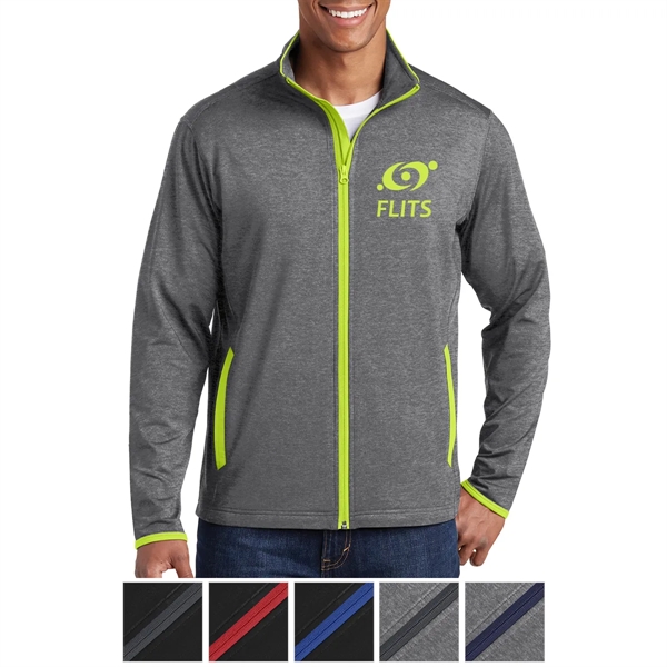 Sport-Tek® Sport-Wick® Stretch Contrast Full-Zip Jacket - Sport-Tek® Sport-Wick® Stretch Contrast Full-Zip Jacket - Image 0 of 6