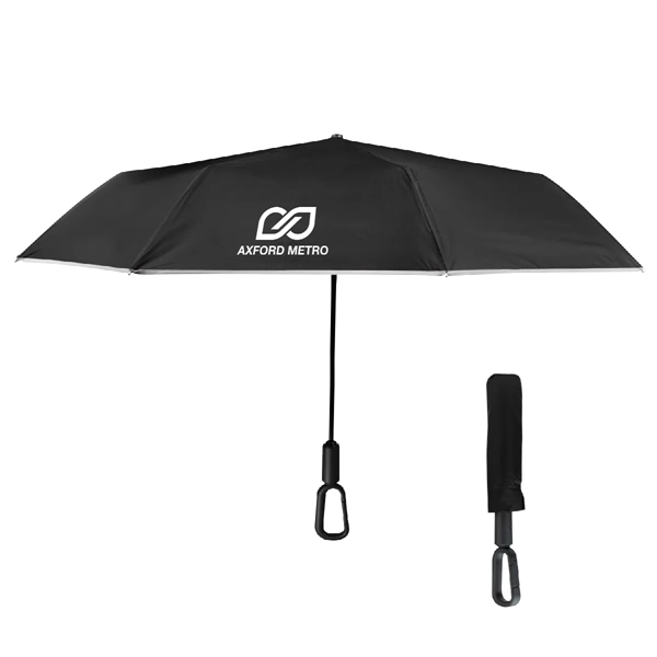 Custom 46" Arc Reflective Umbrella With Carabiner Handle