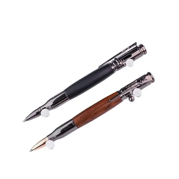 Metal and Wood Bolt Action Ballpoint Pen - Metal and Wood Bolt Action Ballpoint Pen - Image 8 of 8