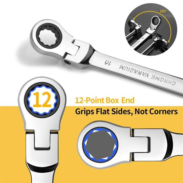 12pcs Flexible Ratchet Wrench Set - 12pcs Flexible Ratchet Wrench Set - Image 5 of 7