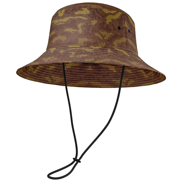 Sublimated Fishing Bucket Hat w/ Adjuster & Brim - Sublimated Fishing Bucket Hat w/ Adjuster & Brim - Image 4 of 5