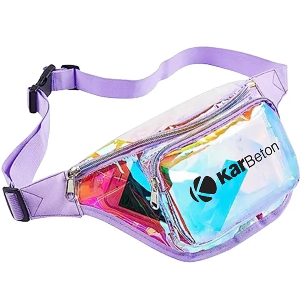 Clear PVC Iridescence Waist Bag Stadium Approved Fanny Pack - Clear PVC Iridescence Waist Bag Stadium Approved Fanny Pack - Image 0 of 5