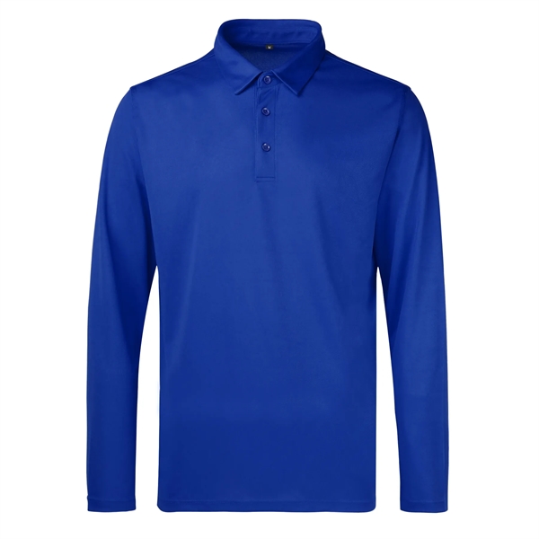 Men's Sport Micro Pique Long Sleeve Polo Shirt - Men's Sport Micro Pique Long Sleeve Polo Shirt - Image 5 of 5