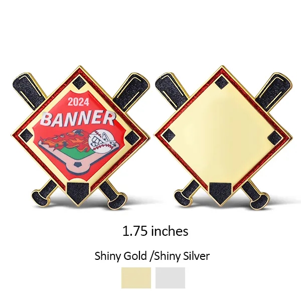 UV Printed Baseball Pins w/ Stock Shape - UV Printed Baseball Pins w/ Stock Shape - Image 1 of 7
