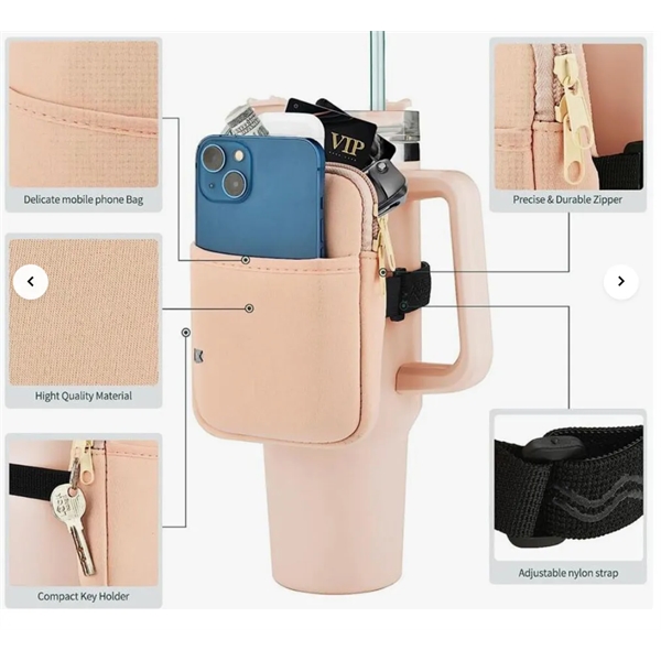 40oz GYM Tumbler Water Bottle Pouch Phone Holder Bag - 40oz GYM Tumbler Water Bottle Pouch Phone Holder Bag - Image 1 of 2