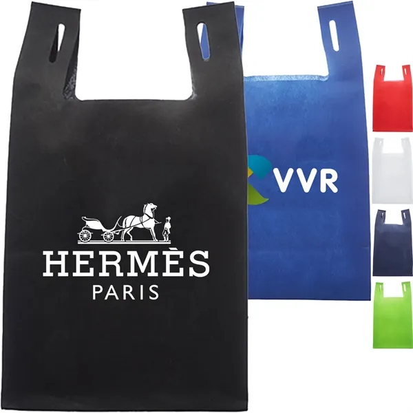 T-Shirt Style Shopping Tote Bag  W/ Gusset (11" X 19" X 7") - T-Shirt Style Shopping Tote Bag  W/ Gusset (11" X 19" X 7") - Image 0 of 7