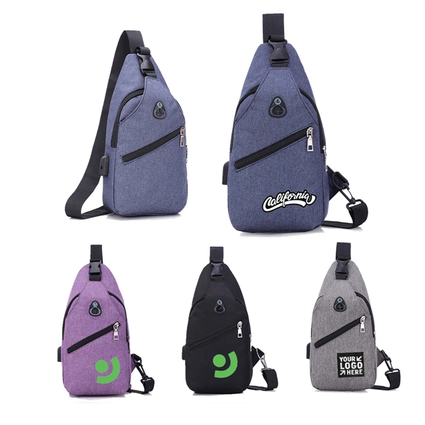 Cross Body Sling Backpack Bag With Usb Charging Port - Cross Body Sling Backpack Bag With Usb Charging Port - Image 0 of 3