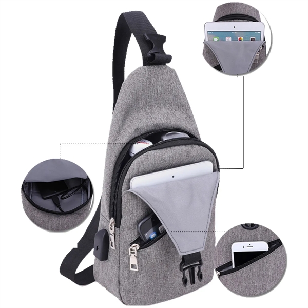 Cross Body Sling Backpack Bag With Usb Charging Port - Cross Body Sling Backpack Bag With Usb Charging Port - Image 1 of 3