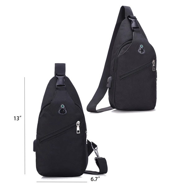 Cross Body Sling Backpack Bag With Usb Charging Port - Cross Body Sling Backpack Bag With Usb Charging Port - Image 2 of 3