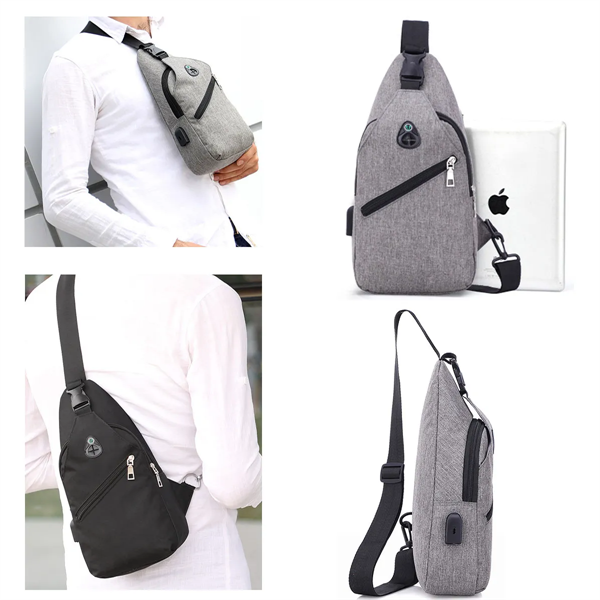 Cross Body Sling Backpack Bag With Usb Charging Port - Cross Body Sling Backpack Bag With Usb Charging Port - Image 3 of 3