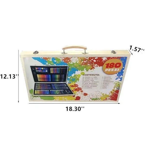 180Pcs Deluxe Art Set in Wood Case - 180Pcs Deluxe Art Set in Wood Case - Image 1 of 2