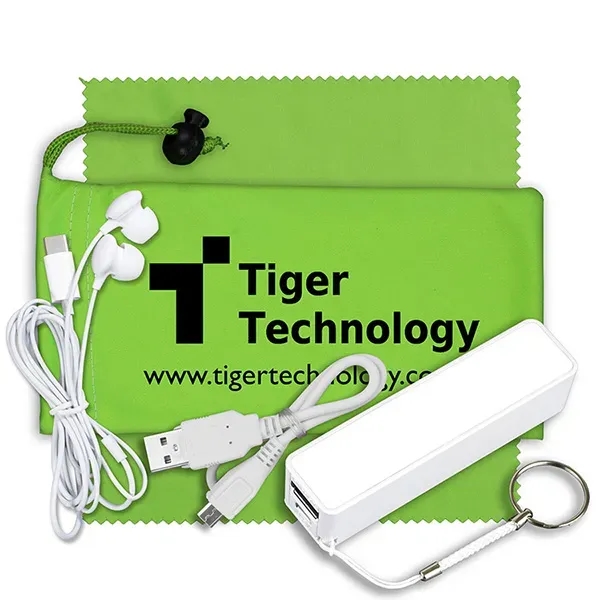 Mobile Tech Power Bank Accessory Kit with Earbuds in Pouch - Mobile Tech Power Bank Accessory Kit with Earbuds in Pouch - Image 7 of 15