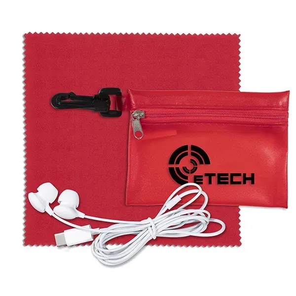 Earbud Tech Kit with Microfiber Cleaning Cloth In Translucen - Earbud Tech Kit with Microfiber Cleaning Cloth In Translucen - Image 3 of 9