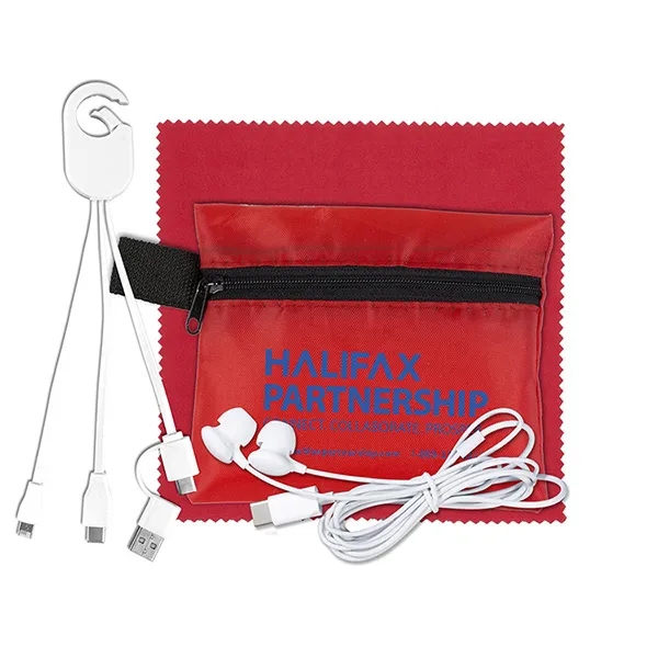 Mobile Tech Charging Cables and Earbud Kit in Zipper Pouch - Mobile Tech Charging Cables and Earbud Kit in Zipper Pouch - Image 7 of 13