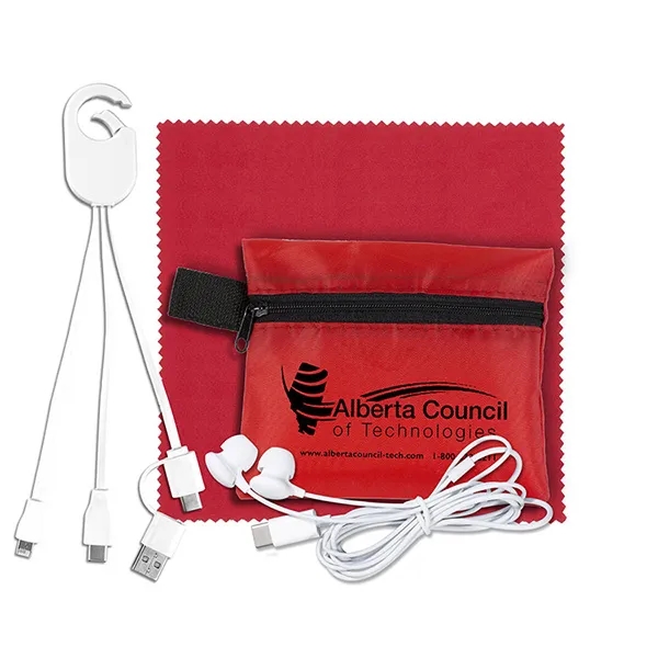 Mobile Tech Charging Cables and Earbud Kit in Zipper Pouch - Mobile Tech Charging Cables and Earbud Kit in Zipper Pouch - Image 10 of 13