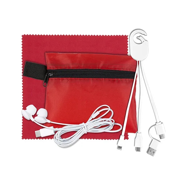 Mobile Tech Charging Cables and Earbud Kit in Zipper Pouch - Mobile Tech Charging Cables and Earbud Kit in Zipper Pouch - Image 11 of 13